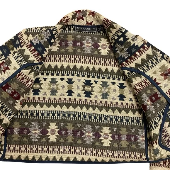 VTG 90s Tapestry Blazer Coat Womens M Button Up - Picture 3 of 10